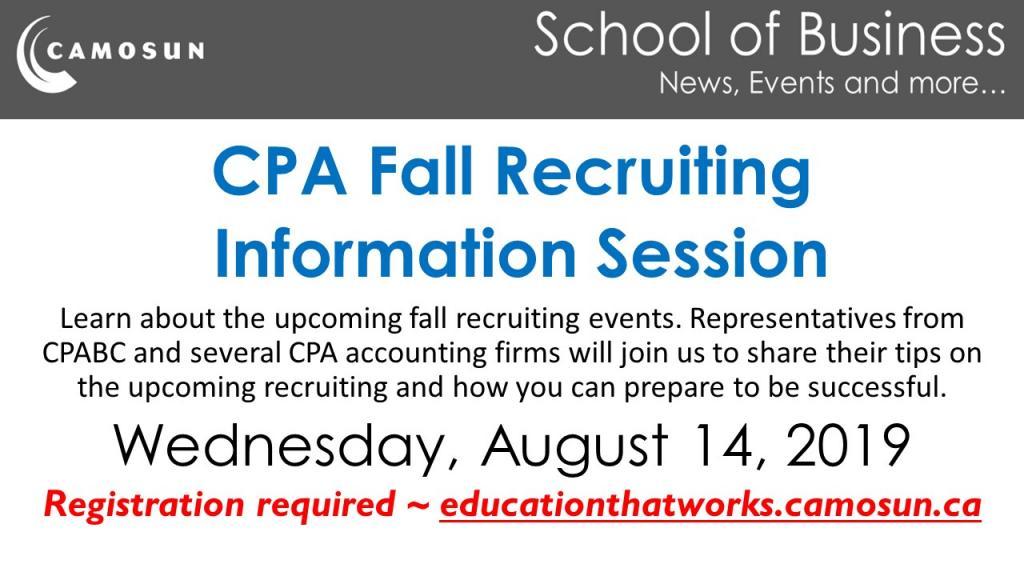 CPA Fall Recruiting Information Session